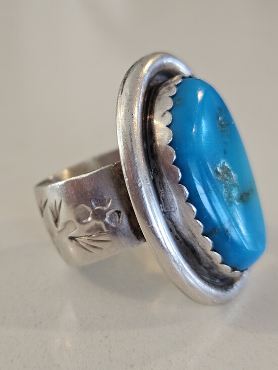 Jewelry - Vintage 32.8mm Native American Southwestern Turquoise Statement Ring Sz 9